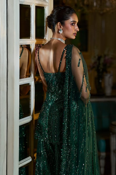 Seema Gujral Crystal Embellished Kurta Sharara Set 