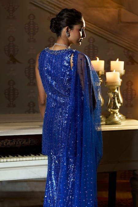 Seema Gujral Embellished V-Neck Kurta Sharara Set 