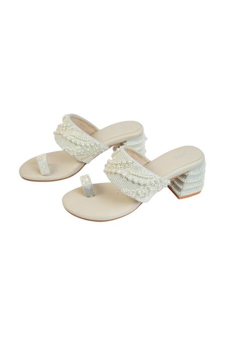 Buy House Of Vitti India Green Embroidery Dull Green-grey Wedges Online at Aza Fashions Buy_House Of Vitti India_Green Embroidery Dull Green-grey Wedges _Online_at_Aza_Fashions