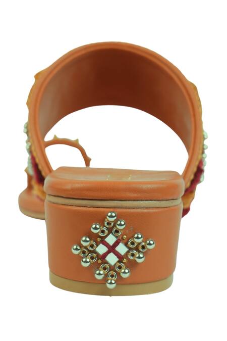 Shop House Of Vitti India Brown Embroidery Tassel Heels Online at Aza Fashions Shop_House Of Vitti India_Brown Embroidery Tassel Heels _Online_at_Aza_Fashions