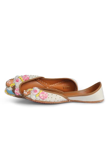 House Of Vitti India Multi Color Embroidery Juttis 