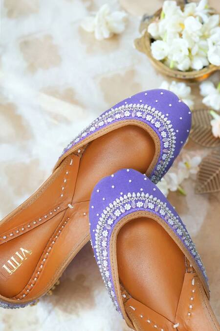 Buy House Of Vitti India Purple Pearls Bloom Embroidered Juttis Online at Aza Fashions Buy_House Of Vitti India_Purple Pearls Bloom Embroidered Juttis _Online_at_Aza_Fashions
