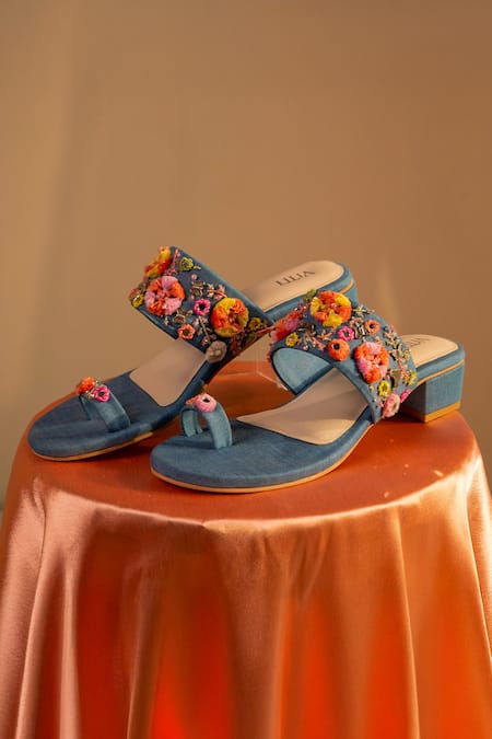 House of Vitti India Garden Dream Embroidered Heels 