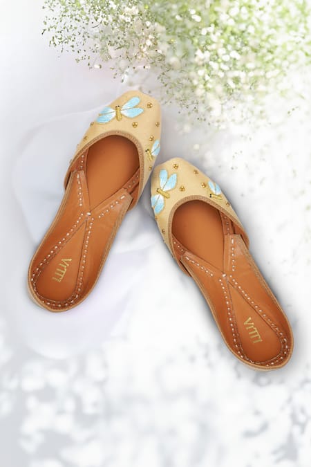 House of Vitti India Flutterby Embroidered Juttis 