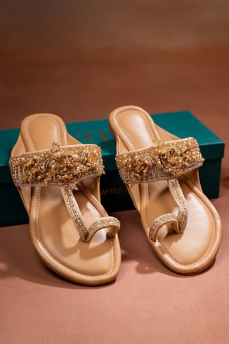 House Of Vitti India 3D Floral Zardozi Kolhapuris 