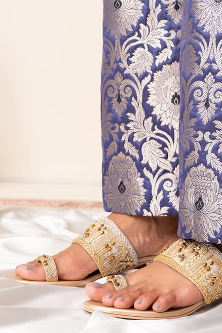 House of Vitti India Lumi Zardozi Embroidered Heels 