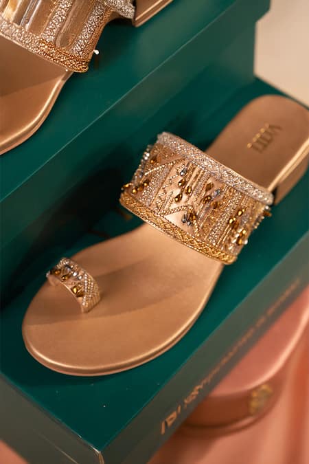 Buy_House Of Vitti India_Gold Zardozi Embroidered Heels 