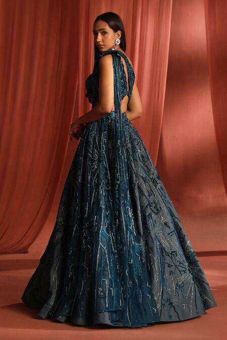 Adaara Couture Geometric Embroidered Lehenga & Blouse Set 