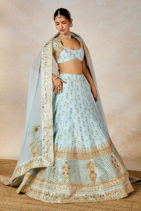 Masaba Blue Organza, Sequins, Aasman Embellished Bridal Lehenga Set Online at Aza Fashions Masaba_Blue Organza, Sequins, Aasman Embellished Bridal Lehenga Set _Online_at_Aza_Fashions