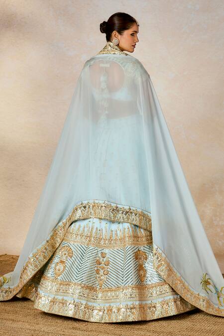 Buy Masaba Blue Organza, Sequins, Aasman Embellished Bridal Lehenga Set Online at Aza Fashions Buy_Masaba_Blue Organza, Sequins, Aasman Embellished Bridal Lehenga Set _Online_at_Aza_Fashions