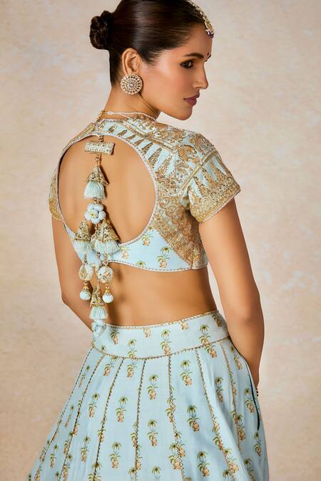 Masaba Blue Organza, Sequins, Aasman Embellished Bridal Lehenga Set at Aza Fashions Masaba_Blue Organza, Sequins, Aasman Embellished Bridal Lehenga Set _at_Aza_Fashions