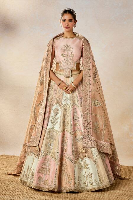 Shop_Masaba_Multi Color , Organza Zari, Rabri Embellished Bridal Lehenga Set _Online_at_Aza_Fashions