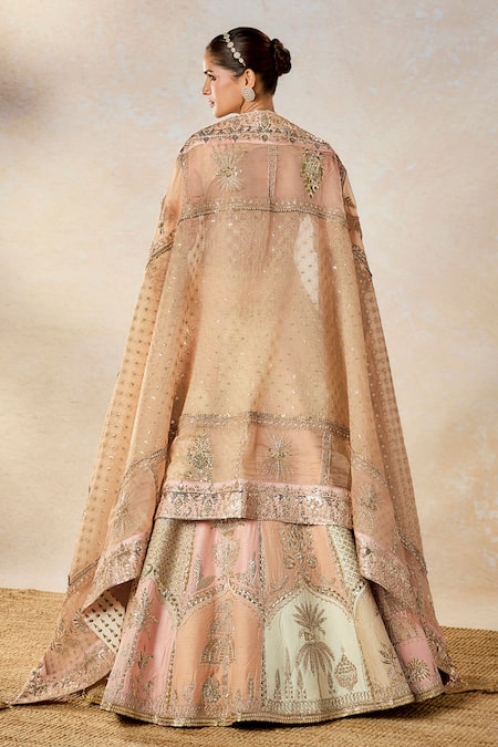 Masaba_Multi Color , Organza Zari, Rabri Embellished Bridal Lehenga Set _at_Aza_Fashions