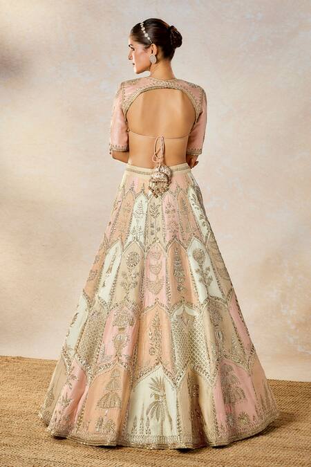 Shop_Masaba_Multi Color , Organza Zari, Rabri Embellished Bridal Lehenga Set 