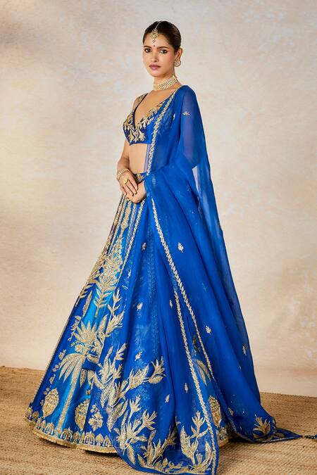 Masaba Blue , Tulle, Organza Zari, Embroidery, Neel Bahar Bridal Lehenga Set at Aza Fashions Masaba_Blue , Tulle, Organza Zari, Embroidery, Neel Bahar Bridal Lehenga Set _at_Aza_Fashions