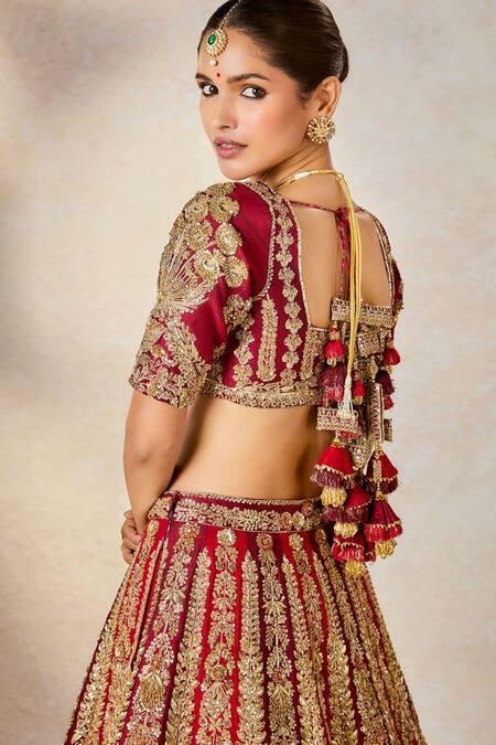 Buy Masaba Wine , Georgette, Organza Zari, Kokum Sherbet Bridal Lehenga Set Buy_Masaba_Wine , Georgette, Organza Zari, Kokum Sherbet Bridal Lehenga Set