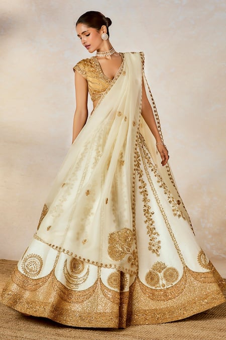 Masaba Ivory , Tissue, Organza Nan Khati Embroidered Bridal Lehenga Set at Aza Fashions Masaba_Ivory , Tissue, Organza Nan Khati Embroidered Bridal Lehenga Set _at_Aza_Fashions