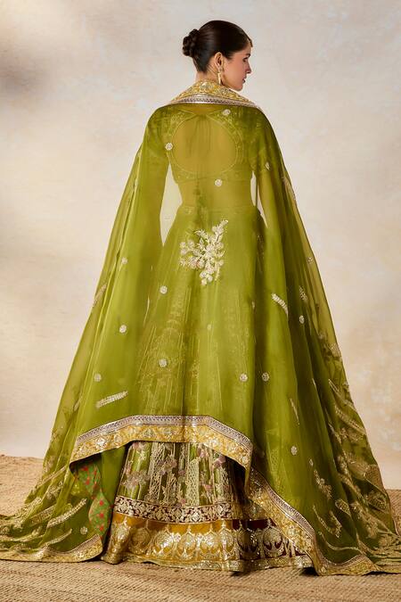 Buy_Masaba_Green , Organza Sequins, Embroidery The Aam Panna Bridal Lehenga Set 