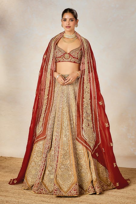 Shop Masaba Orange , Organza Embroidery, The Khubani Ka Meetha Bridal Lehenga Set Online at Aza Fashions Shop_Masaba_Orange , Organza Embroidery, The Khubani Ka Meetha Bridal Lehenga Set _Online_at_Aza_Fashions