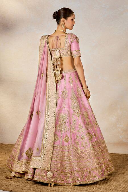 Shop Masaba Pink , Organza Zari, The Gulab Barfi Zardozi Bridal Lehenga Set Shop_Masaba_Pink , Organza Zari, The Gulab Barfi Zardozi Bridal Lehenga Set