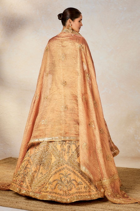 Buy Masaba Pink Silk, Tissue Embroidery, Sequins, Zari The Agra Petha Bridal Lehenga Set Buy_Masaba_Pink Silk, Tissue Embroidery, Sequins, Zari The Agra Petha Bridal Lehenga Set