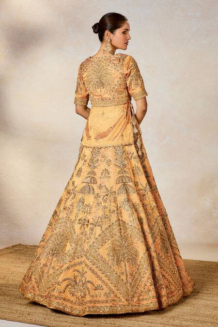 Shop Masaba Pink Silk, Tissue Embroidery, Sequins, Zari The Agra Petha Bridal Lehenga Set Shop_Masaba_Pink Silk, Tissue Embroidery, Sequins, Zari The Agra Petha Bridal Lehenga Set