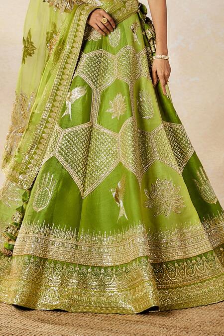 Shop Masaba Green , Organza, Cotton Zari, The Jaljeera Bridal Lehenga Set Online at Aza Fashions Shop_Masaba_Green , Organza, Cotton Zari, The Jaljeera Bridal Lehenga Set _Online_at_Aza_Fashions