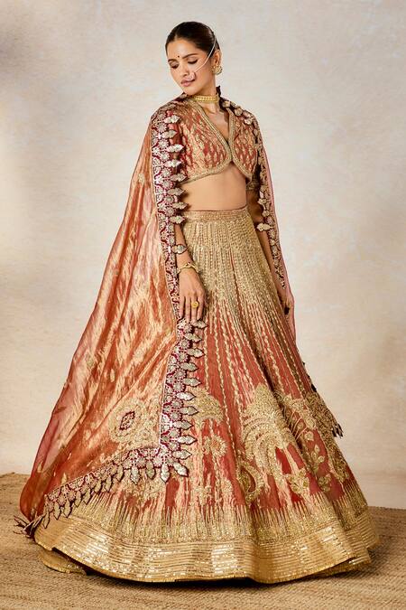 Buy Masaba Orange Tissue, , Organza Embroidery The Mohanthal Bridal Lehenga Set Buy_Masaba_Orange Tissue, , Organza Embroidery The Mohanthal Bridal Lehenga Set