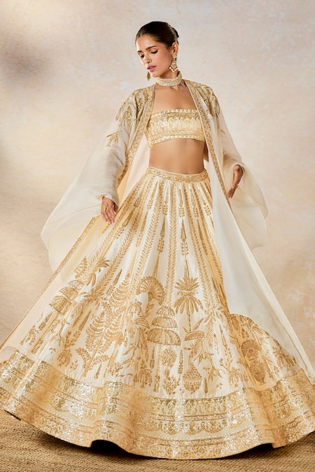Shop Masaba Ivory Viscose, Silk Zardozi Embroidered Bridal Lehenga Set Online at Aza Fashions Shop_Masaba_Ivory Viscose, Silk Zardozi Embroidered Bridal Lehenga Set _Online_at_Aza_Fashions