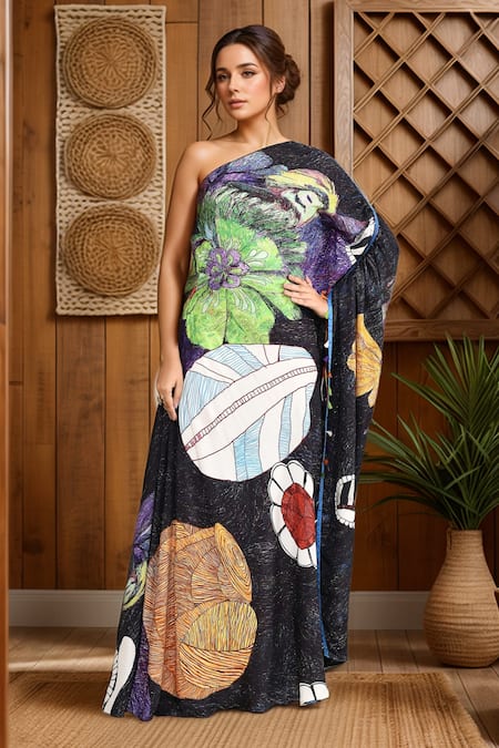 Saaksha & Kinni Abstract Floral Print Kaftan 