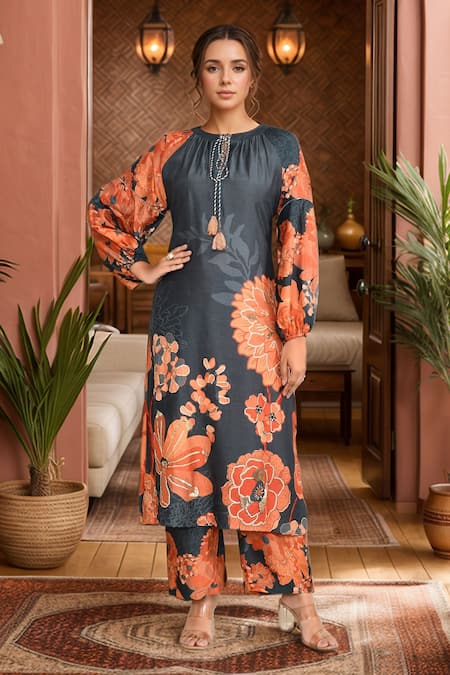 Archana Shah Floral Print Kuta With Pant 