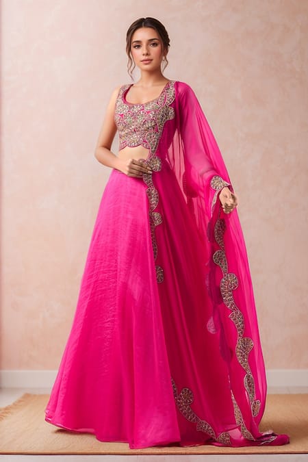 Ridhima Bhasin Embroidered Waist Lehenga Set 