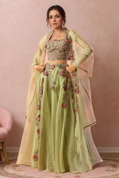 Ridhima Bhasin Floral Embroidered Lehenga Set 