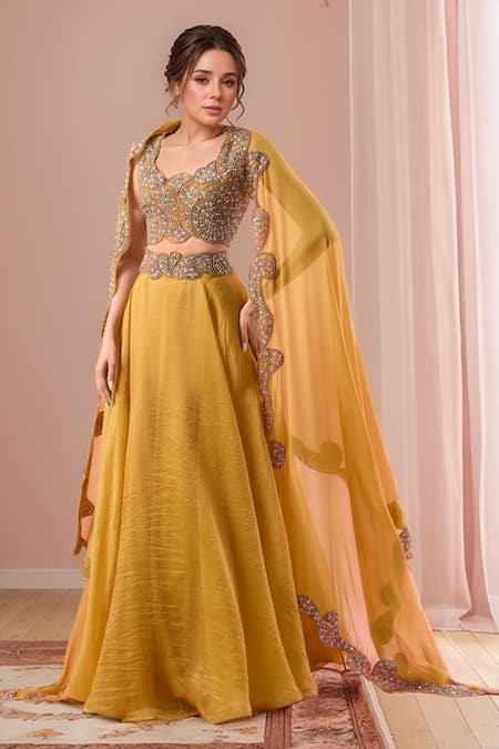 Ridhima Bhasin Embroidered Waist Lehenga Blouse Set 