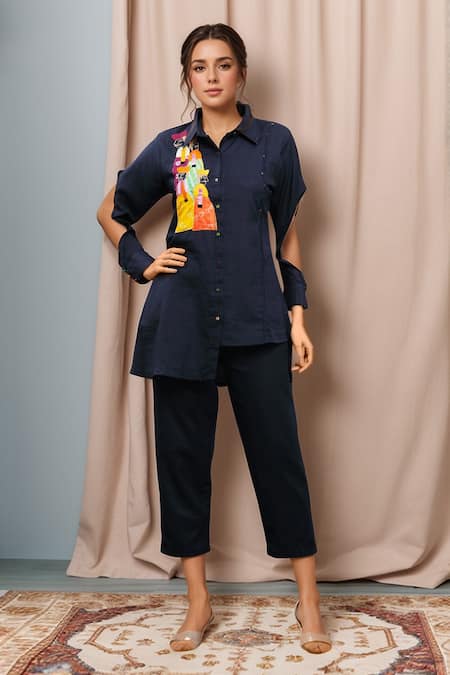 Samyukta Singhania Patchwork Placement Shirt Tunic With Pant 