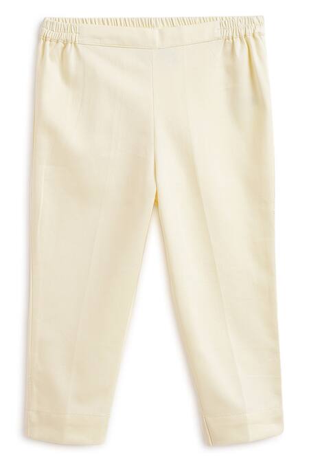 Shop Tiber Taber Cream Viscose, Cotton Zari Butti Embroidered Bandhgala And Pant Set Online at Aza Fashions Shop_Tiber Taber_Cream Viscose, Cotton Zari Butti Embroidered Bandhgala And Pant Set_Online_at_Aza_Fashions