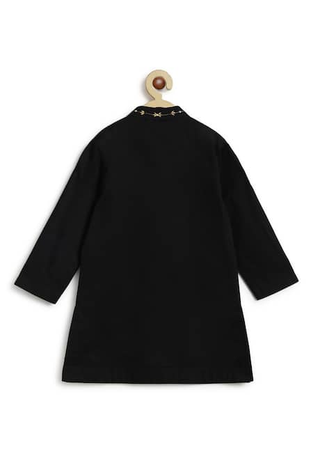 Buy Tiber Taber Black Cotton Embroidery Peacock Kurta Set Online at Aza Fashions Buy_Tiber Taber_Black Cotton Embroidery Peacock Kurta Set _Online_at_Aza_Fashions