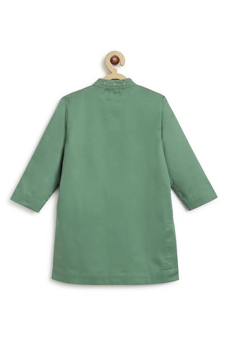 Tiber Taber Floral Embroidered Kurta & Churidar Set 