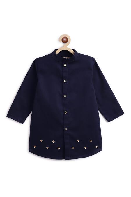 Buy Tiber Taber Blue Cotton Embroidery Navy Peacock Bundi Set Online at Aza Fashions Buy_Tiber Taber_Blue Cotton Embroidery Navy Peacock Bundi Set _Online_at_Aza_Fashions