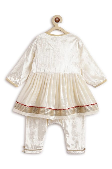 Shop Tiber Taber Cream Viscose Embroidery Floral Butti Angrakha Kurta Set at Aza Fashions Shop_Tiber Taber_Cream Viscose Embroidery Floral Butti Angrakha Kurta Set _at_Aza_Fashions