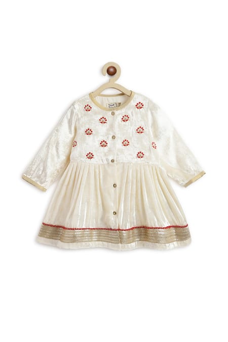 Buy Tiber Taber Cream Viscose Embroidery Floral Butti Angrakha Kurta Set Online at Aza Fashions Buy_Tiber Taber_Cream Viscose Embroidery Floral Butti Angrakha Kurta Set _Online_at_Aza_Fashions