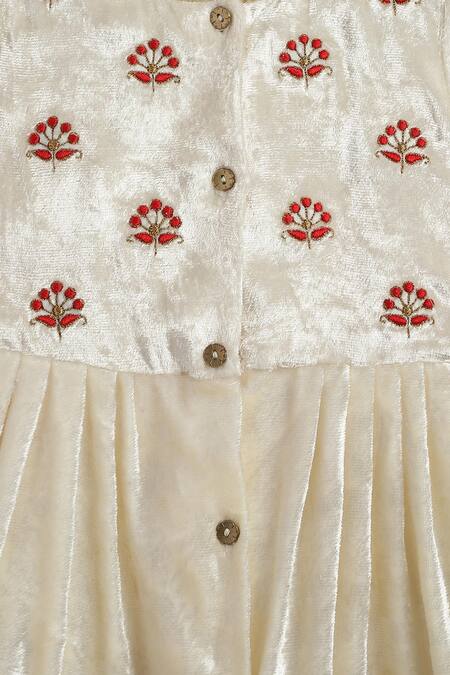 Tiber Taber Cream Viscose Embroidery Floral Butti Angrakha Kurta Set at Aza Fashions Tiber Taber_Cream Viscose Embroidery Floral Butti Angrakha Kurta Set _at_Aza_Fashions