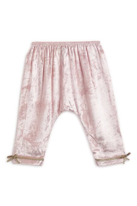 Shop_Tiber Taber_Pink Viscose Embroidery Floral Butti Angrakha Kurta And Pyjama Set_Online_at_Aza_Fashions