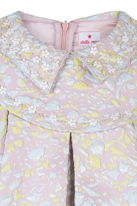 Stella Rossa By Les Petits Purple Jacquard Abstract Dress Online at Aza Fashions Stella Rossa By Les Petits_Purple Jacquard Abstract Dress_Online_at_Aza_Fashions