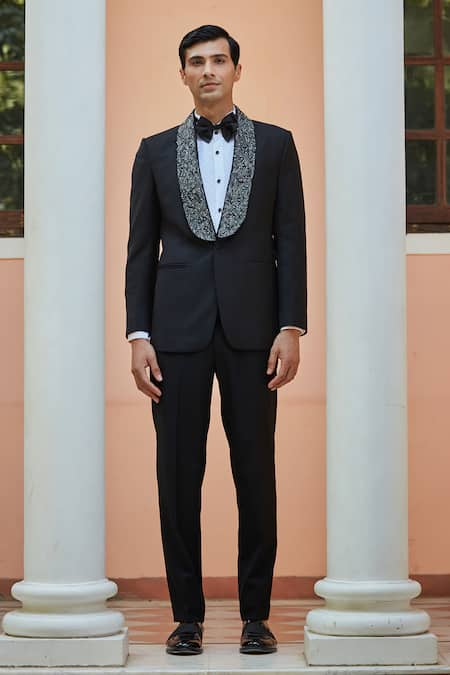 Bohame Phantom Cutdana Embroidered Tuxedo Set 