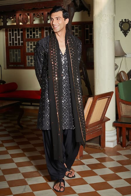 Bohame Jorawar Mirror Embroidered Kurta Set 