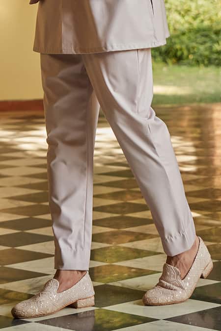 Shop Bohame Pink Silk, Suede, Cotton Sequins, Beads Geometric Embroidered Bundi Kurta Set Online at Aza Fashions Shop_Bohame_Pink Silk, Suede, Cotton Sequins, Beads Geometric Embroidered Bundi Kurta Set_Online_at_Aza_Fashions