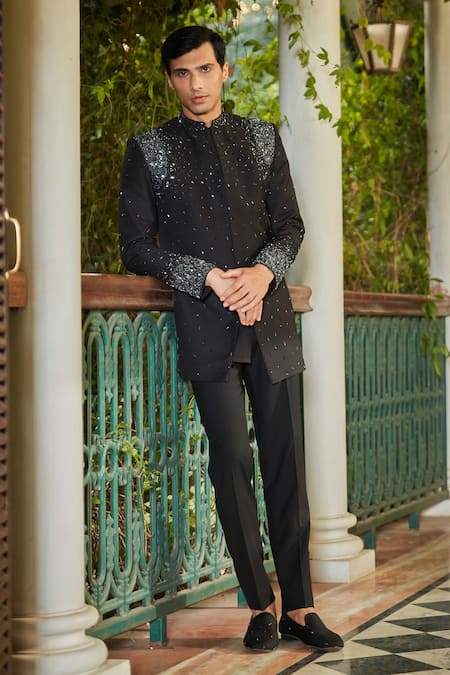 Bohame Celestia Bead Scatter Embellished Sherwani Set 