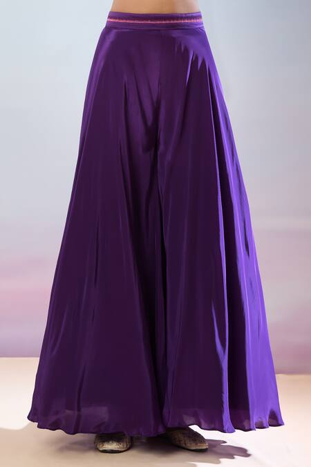 Samyukta Singhania Purple Crepe Pearls, Sequins, Embroidery, Beads Floral Hand Cape And Skirt Set at Aza Fashions Samyukta Singhania_Purple Crepe Pearls, Sequins, Embroidery, Beads Floral Hand Cape And Skirt Set _at_Aza_Fashions