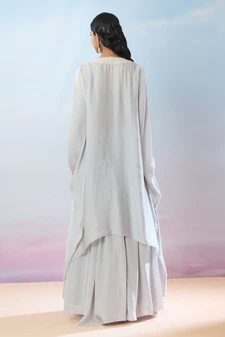 Samyukta Singhania Floral Embroidered Kaftan & Skirt Set 